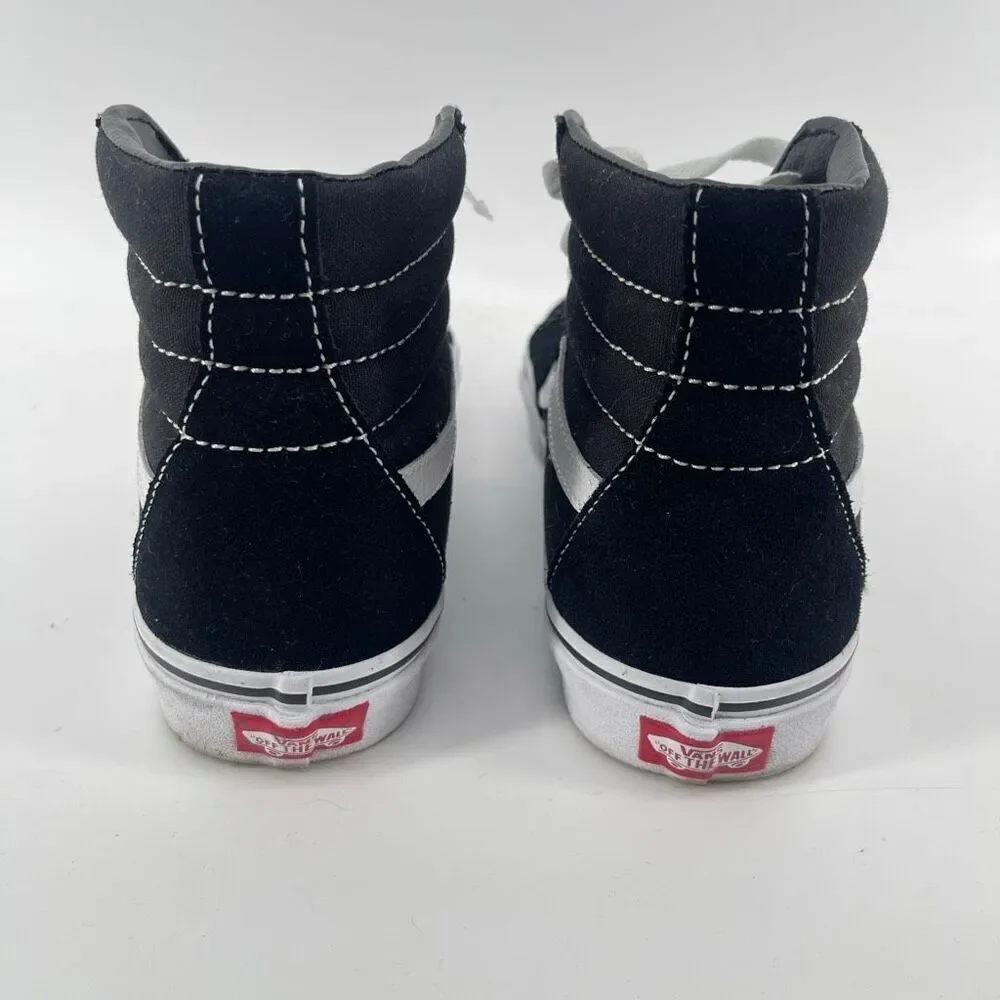 Vans Sk8-Hi Black & White Suede Canvas Sneakers | Unisex M7.5 / W9, Streetwear